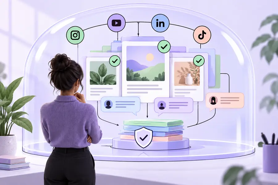 Structured social content review workflow