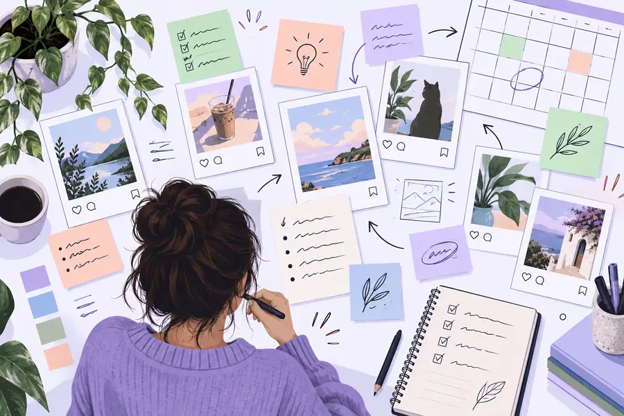 Scattered social media drafts and planning notes